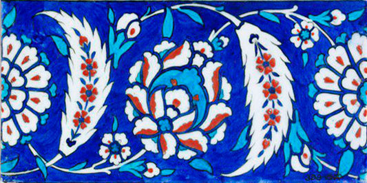 BLUE & RED IZNIK TILE BORDER