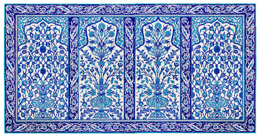 BLUE & TURQUOISE IZNIK TILE PANEL 120 x 240 cm