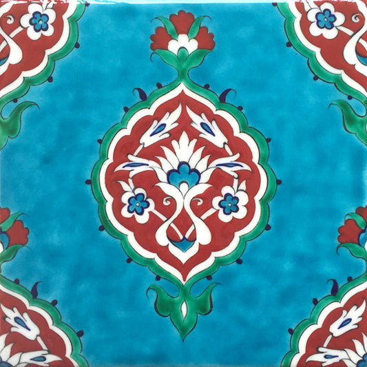 RED & TURQUOISE IZNIK TILE