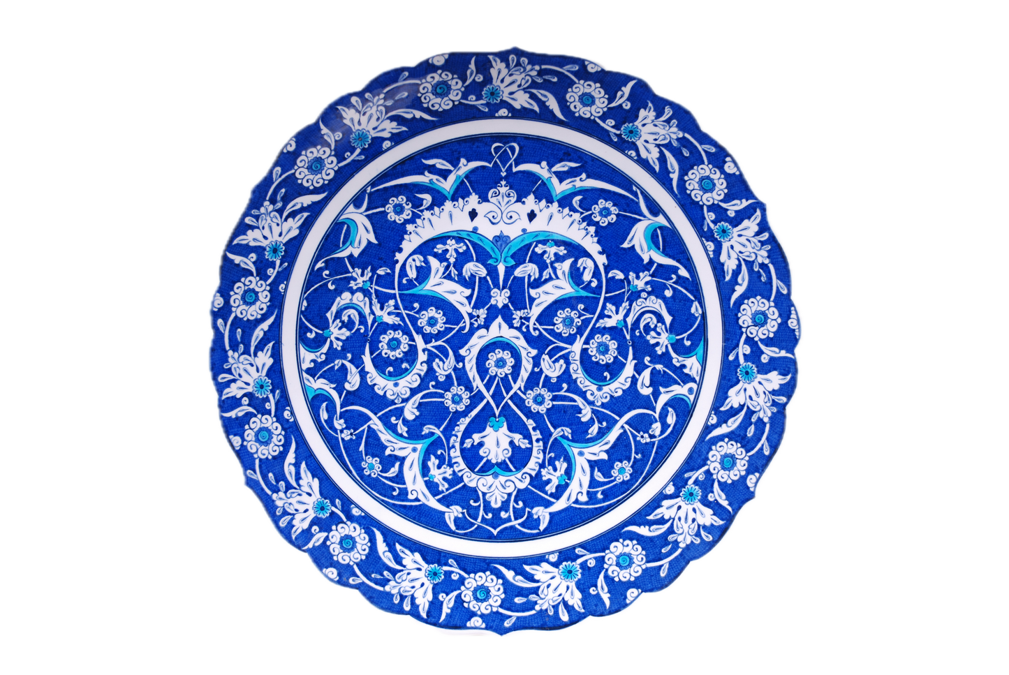 BLUE & TURQUOISE BABA NAKKAS IZNIK PLATE