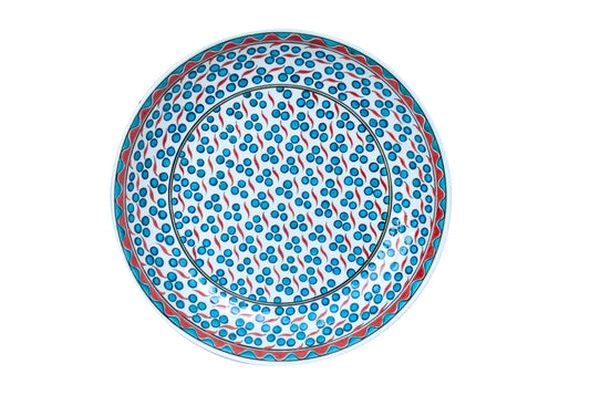 RED & BLUE CINTEMANI IZNIK PLATE