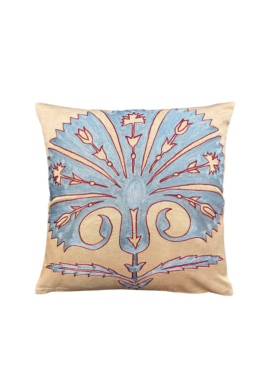 RED & BLUE CARNATION SUZANI CUSHION 66613