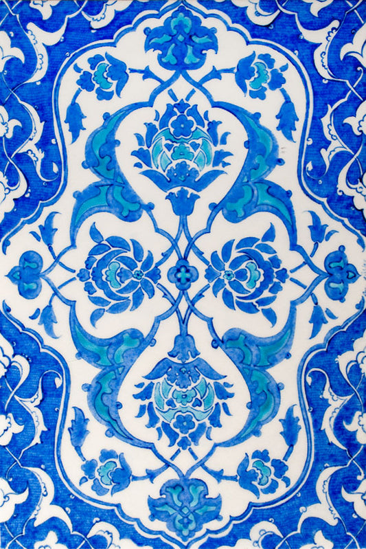 COBALT & TURQUOISE RECTANGULAR IZNIK TILE