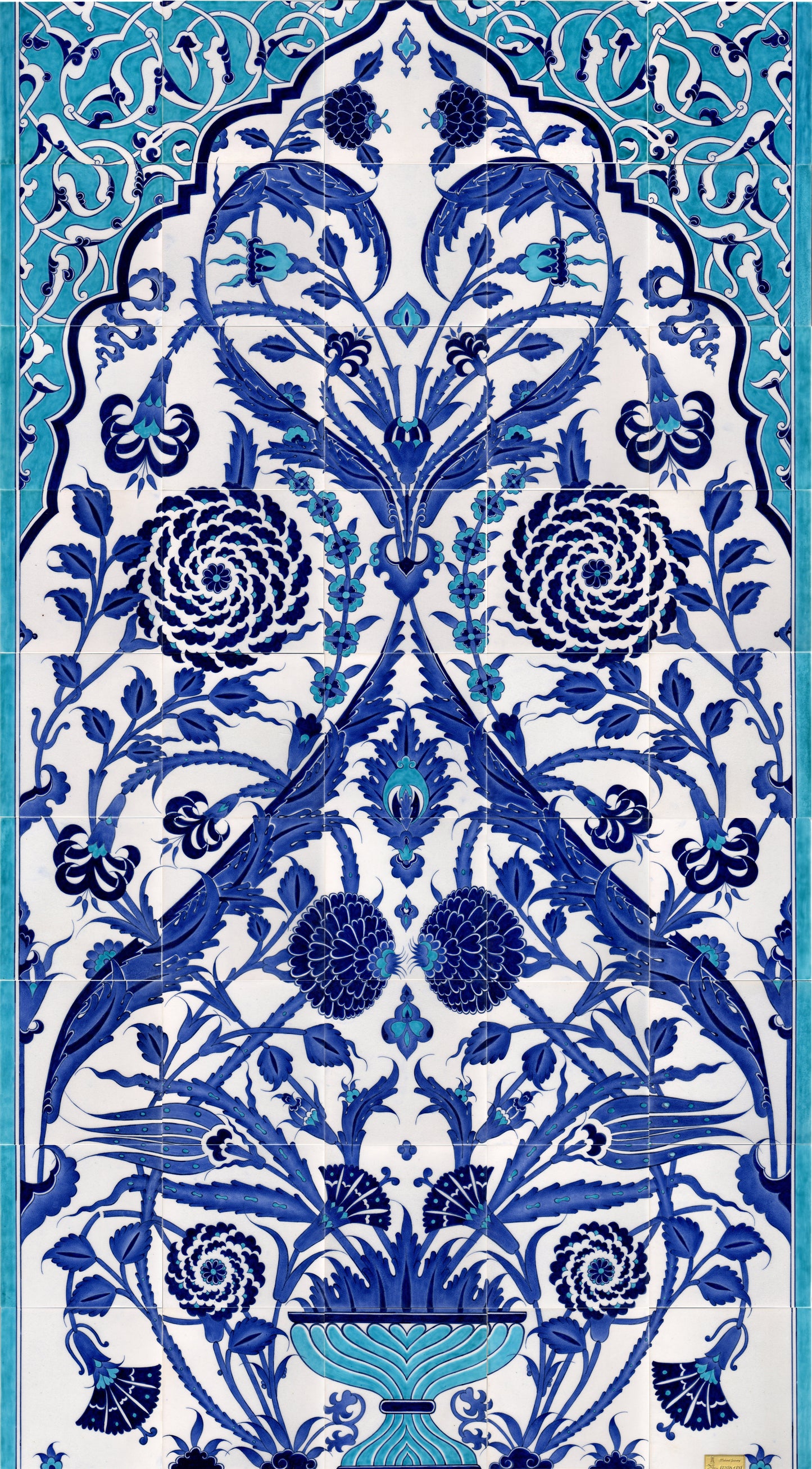 BLUE IZNIK TILE PANEL