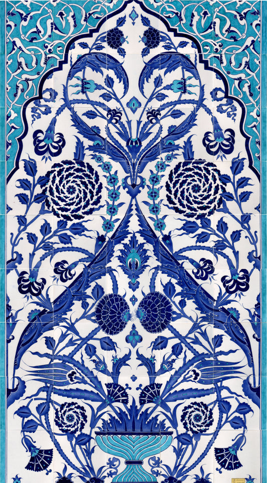 BLUE IZNIK TILE PANEL
